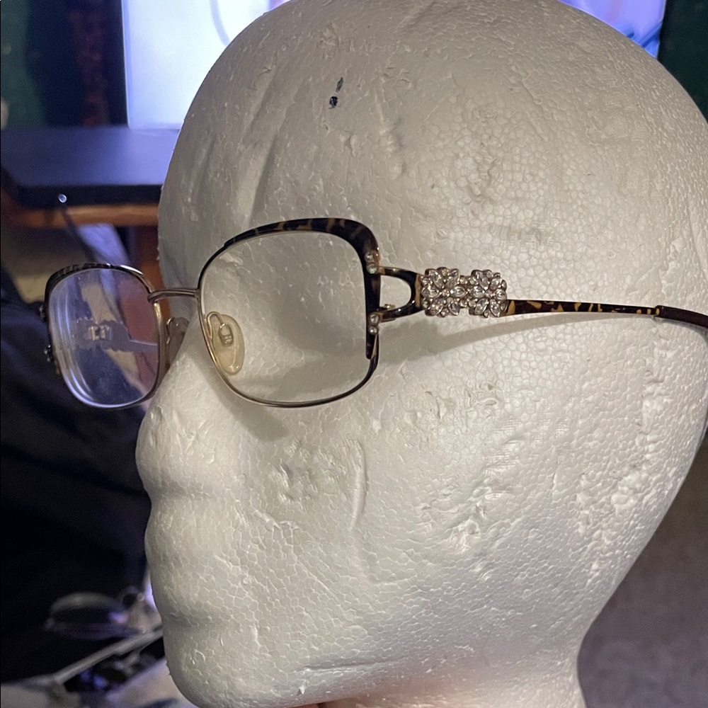 Caviar Tortoise Shell Glasses with diamond flower Accents- like new